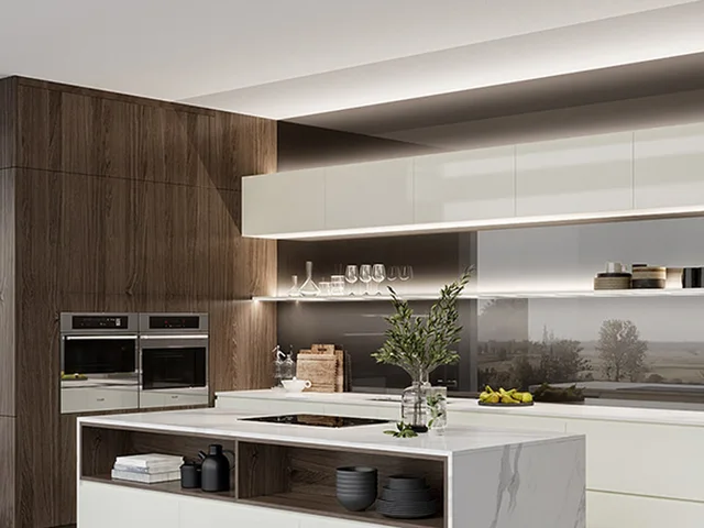 Modern kitchen cabinetry representing aluminium honeycomb cabinet applications