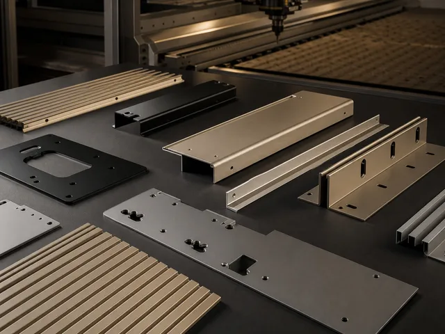 CNC-cut aluminium panel parts and folded edge details