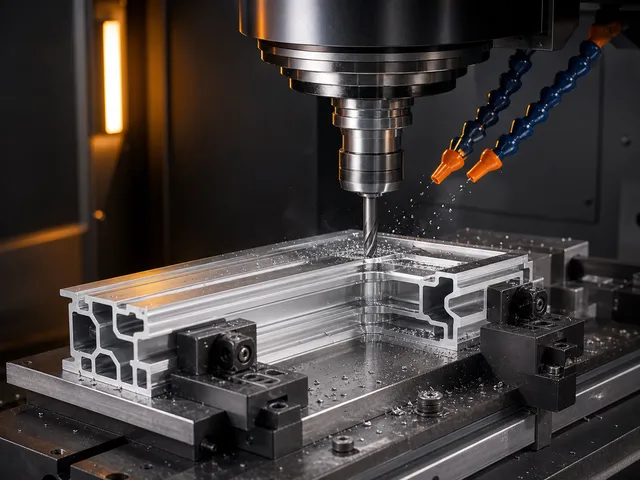 CNC spindle machining an aluminium extrusion component