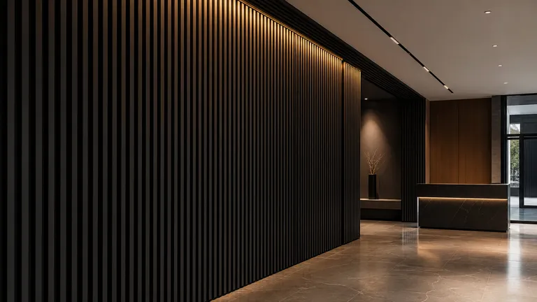 Alumix Pro black aluminium batten wall system
