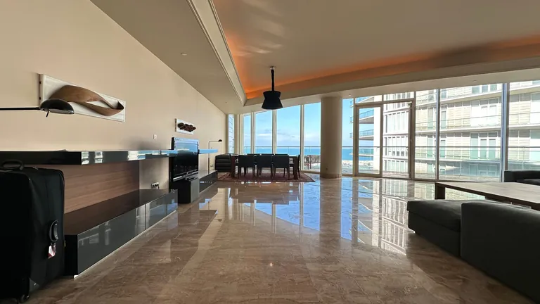 Panelled living interior in a penthouse apartment